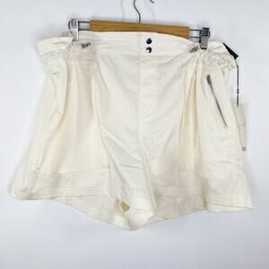 Calia Unbleached Cream Woven Paperbag Shorts High-Rise Womens Size XXL